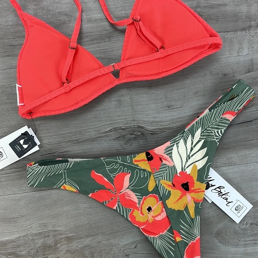 ☀️RIP CURL☀️ PREMIUM SURF BANDED FIXED TROPIC COAST SKIMPY REVERSIBLE BOX